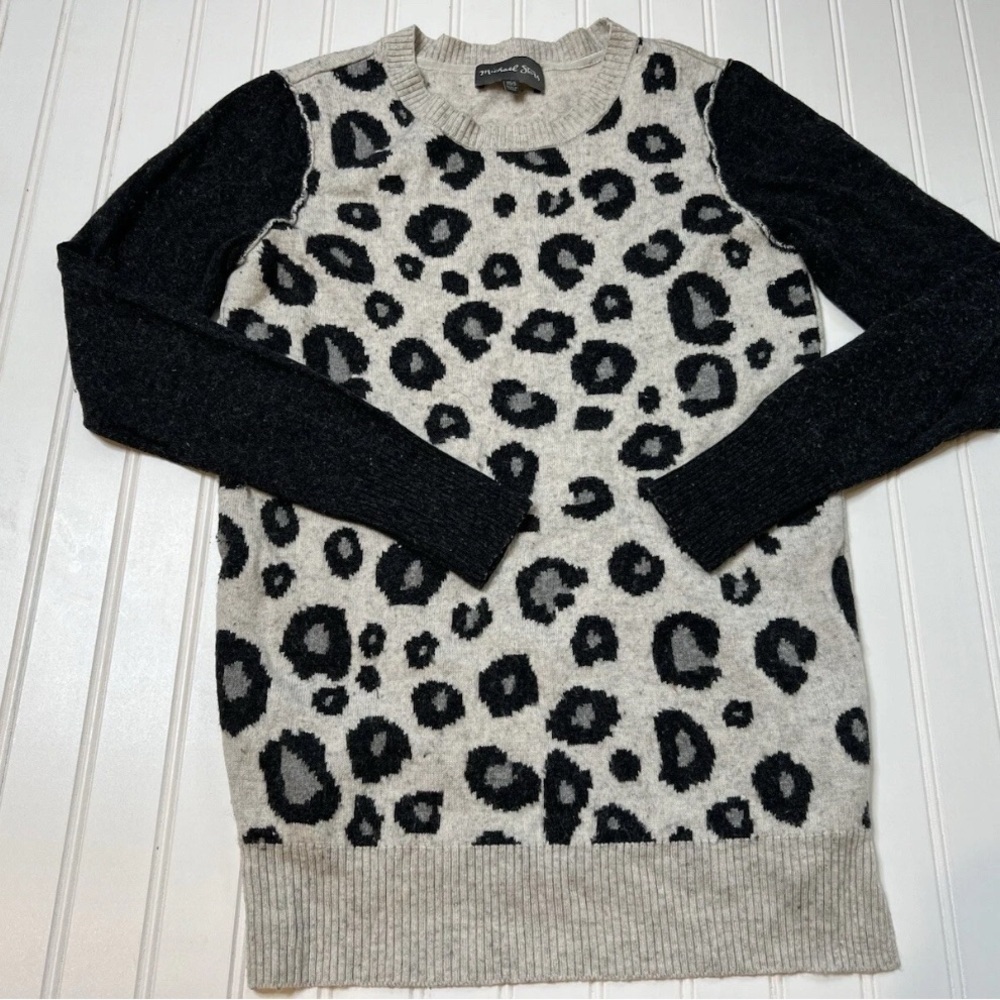 Michael Stars Animal Print Wool Cashmere Blend Sweater Women XS S. 316
